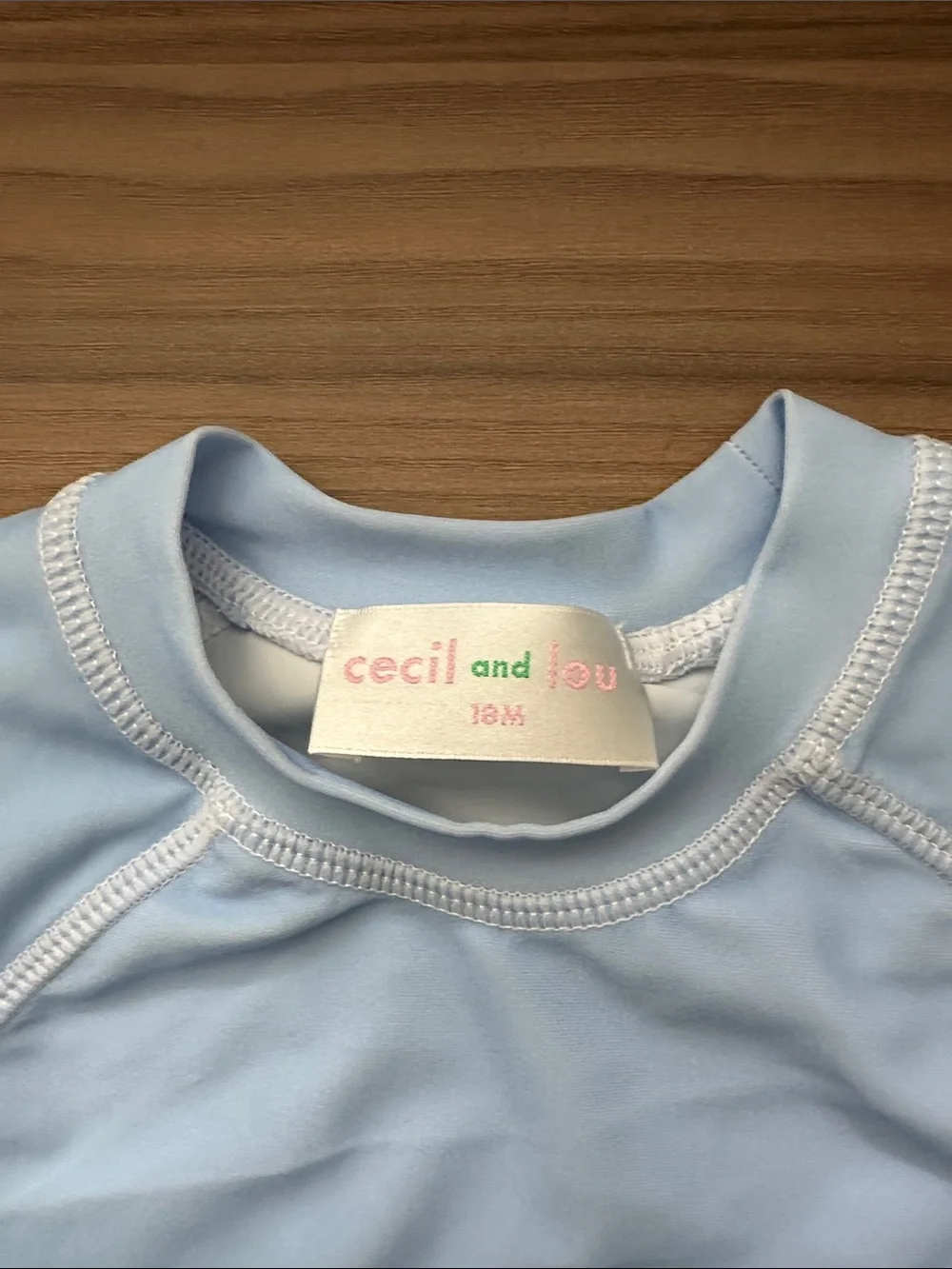 Cecil & Lou Light Blue Long-Sleeve Kids Swim Rashguard